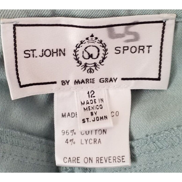 St. John Sport Jeans Women’s 12 Green High Waist Straight Leg Stretch - Picture 5 of 5